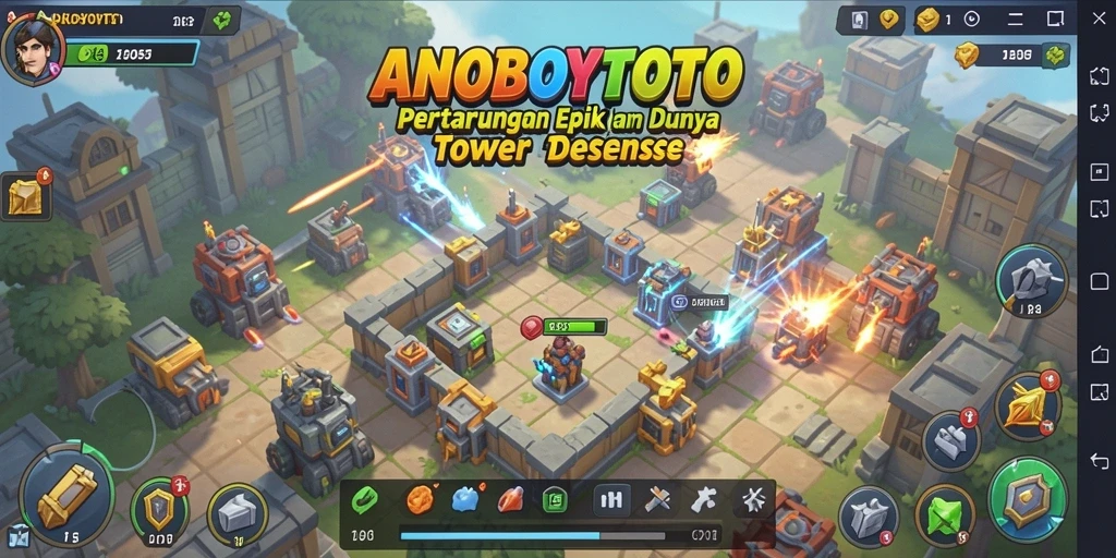 Gambaran gameplay Tower Defense yang menegangkan di ANOBOYTOTO.