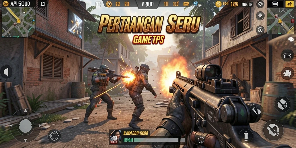 Screenshot gameplay API5000 yang memperlihatkan aksi menegangkan dalam pertarungan TPS.