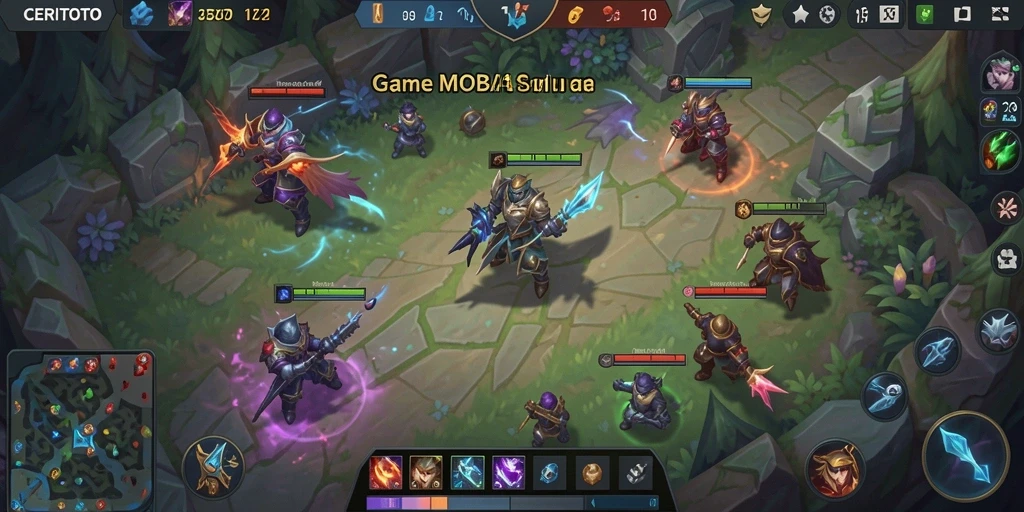 Tampilan gameplay seru di CERITOTO dengan aksi pertarungan tim.