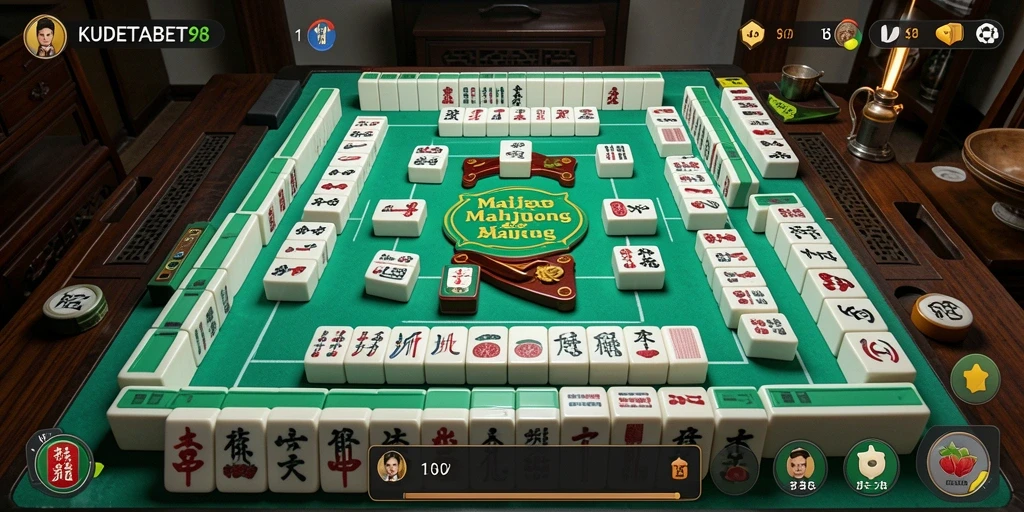 Tampilan gameplay seru di KUDETABET98 dengan elemen Mahjong.