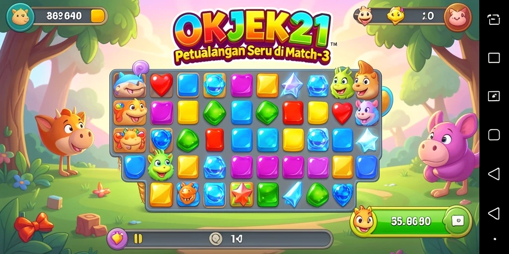Gameplay seru dengan grafis cerah dalam OKJEK21.