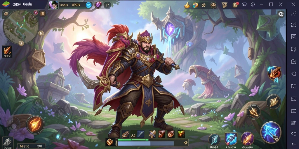 Tampilan gameplay QQRP dengan aksi pertempuran epik dan karakter menarik.