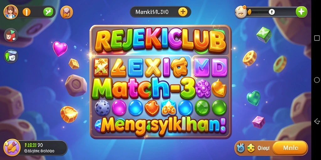 Tampilan gameplay REJEKICLUB yang penuh warna dan menarik.