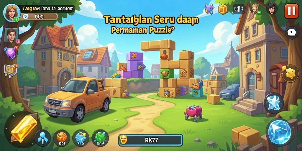 Screenshot gameplay RK77 menampilkan tantangan Puzzle yang menarik.