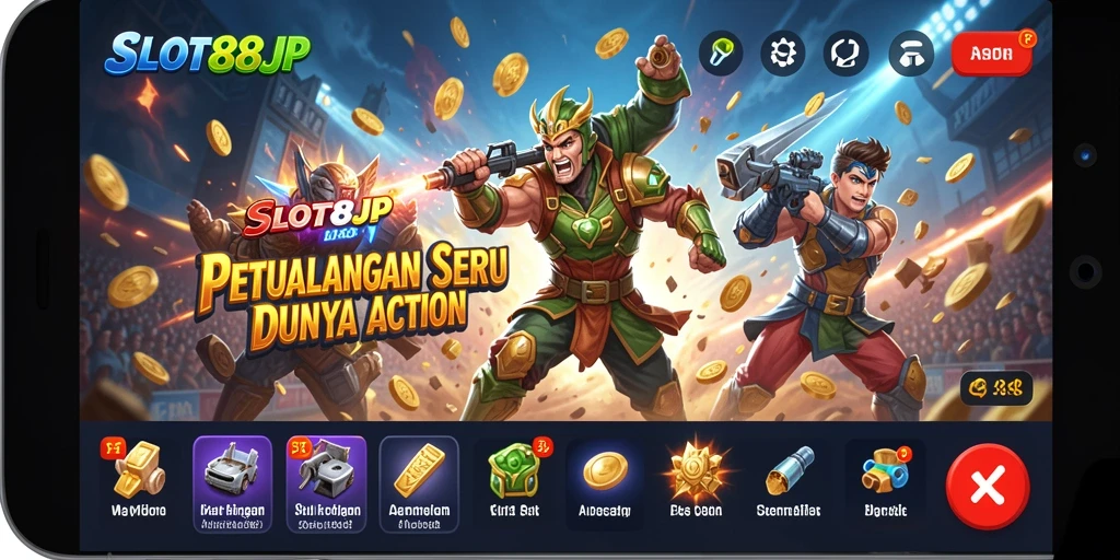 Tampilan gameplay SLOT88JP yang mendebarkan dan penuh aksi.
