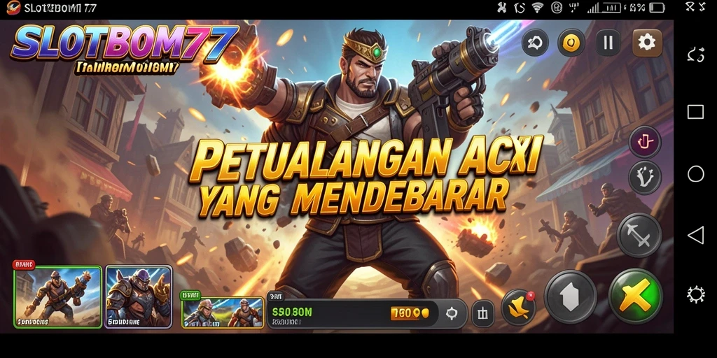 Tampilan aksi mendebarkan dari game SLOTBOM77.