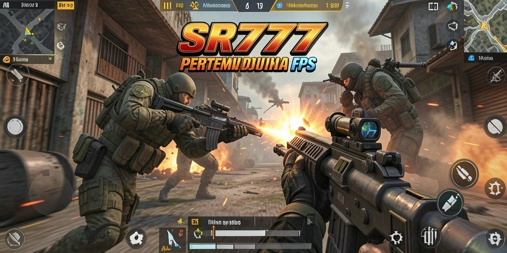 Gameplay seru dan intens dalam pertempuran FPS SR777.