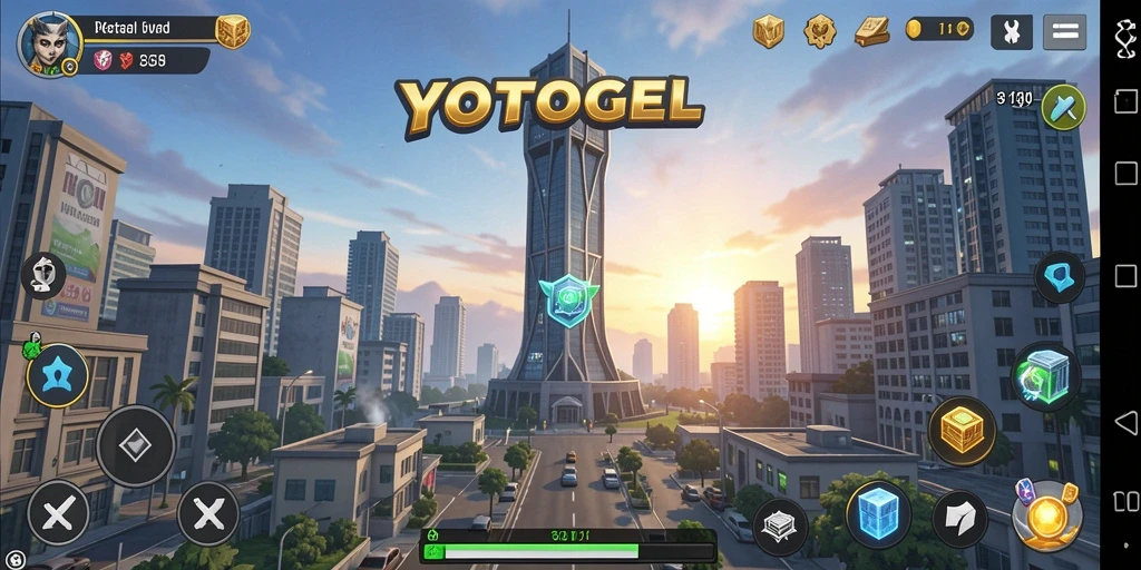 Tangkapan layar utama YOTOGEL menunjukkan pertarungan strategi menara yang mendebarkan.